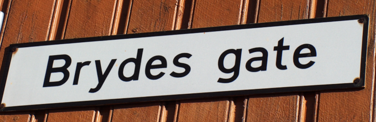 Brydes gate skilt