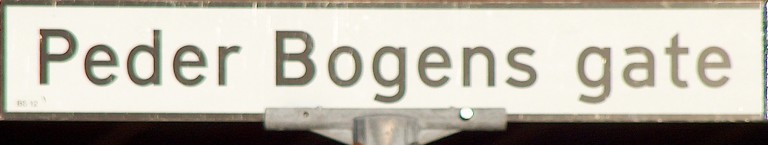 Peder Bogens gate skilt